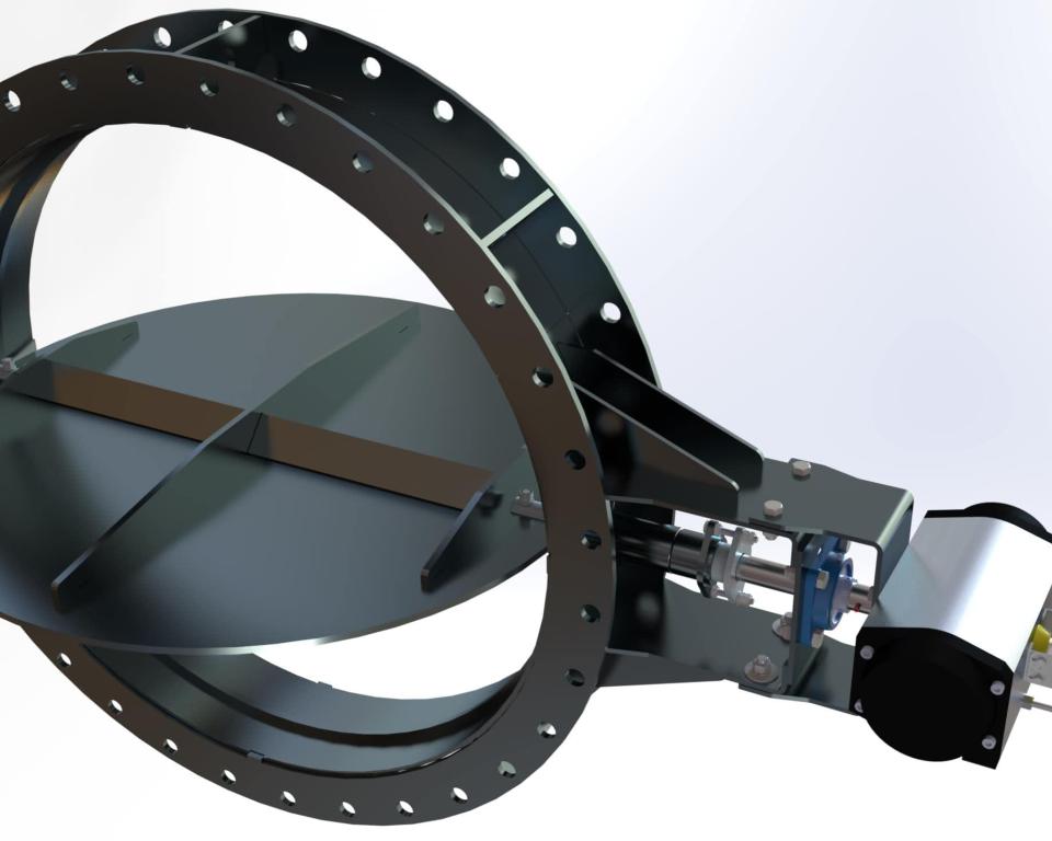 Butterfly damper valve by l-inc levarage incorporated